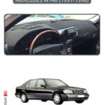 Mercedes W140 1991-1998 Uyumlu Modellere Özel Torpido Koruma Halısı - Gri Kenar