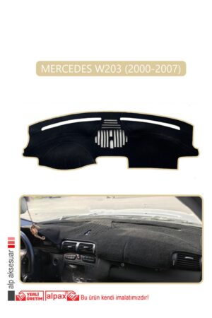 Mercedes W203 2000-2007 Modellere Uyumlu Özel Torpido Koruma Halısı - Bej Kenar
