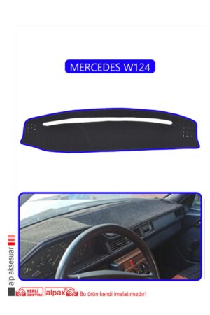 Mercedes W124 Modellere Uyumlu Özel Torpido Koruma Halısı - Mavi Kenar