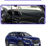 Hyundai Tucson 2018-2021 Torpido Koruma Halısı - Mavi Kenar