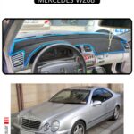 Mercedes W208 Torpido Koruma Halısı - Siyah Kenar