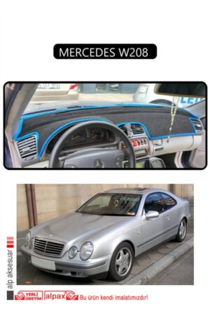 Mercedes W208 Torpido Koruma Halısı - Siyah Kenar