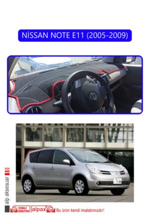 Nissan Note E11 2005-2009 Modellere Uyumlu Özel Torpido Koruma Halısı - Mavi Kenar
