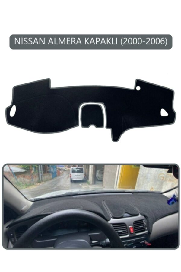 Nissan Almera Kapaklı 2000-2006 Modellere Özel Torpido Koruma Halısı - Gri Kenar