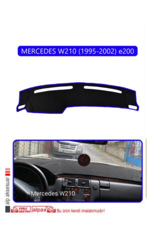 Mercedes W210 1995-2002 E200 Modellere Özel Torpido Koruma Halısı - Mavi Kenar