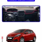 Peugeot 208 (2015-2020) Torpido Koruma Halısı - Mavi Kenar