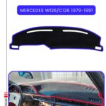 Mercedes W126/C126 1979-1991 Torpido Koruma Halısı - Mavi Kenar