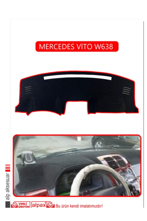 Mercedes Vito W638 Torpido Koruma Halısı - Kırmızı Kenar