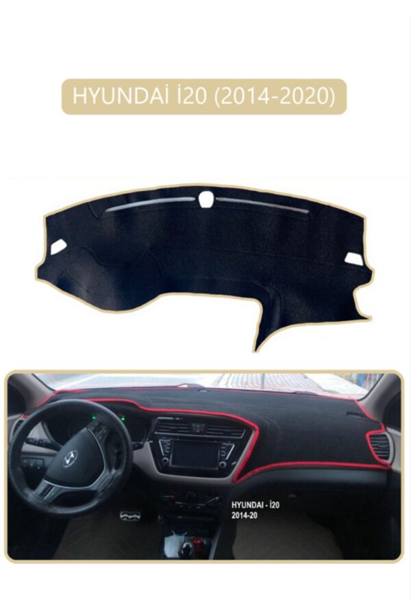 Hyundai İ20 2014-2020 Torpido Koruma Halısı - Bej Kenar