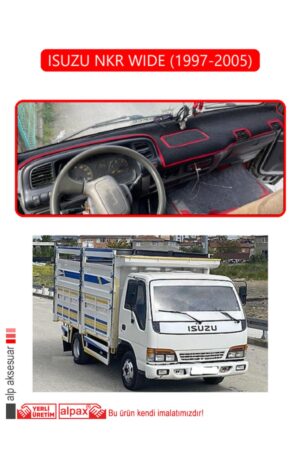 Isuzu Nkr Wide (1997-2005) Uyumlu Torpido Koruma Halısı - Kırmızı Kenar