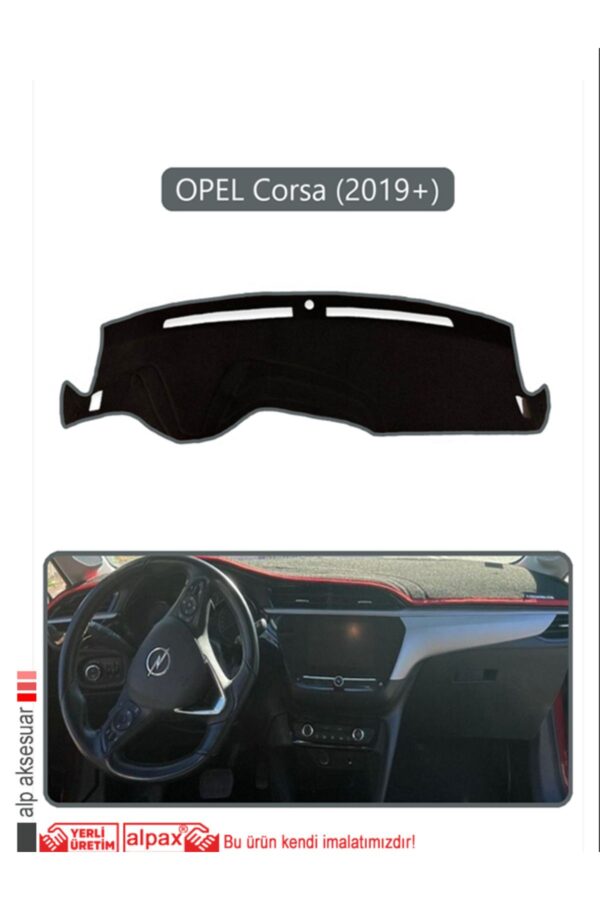 Opel Corsa (2019 + ) Torpido Koruma Halısı - Gri Kenar