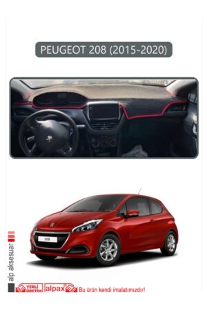 Peugeot 208 (2015-2020) Torpido Koruma Halısı - Gri Kenar