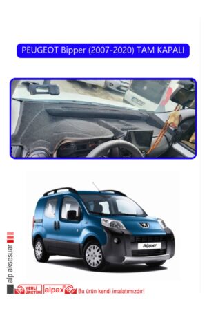 Peugeot Bipper (2007-2020) Tam Kapalı Torpido Koruma Halısı - Mavi Kenar