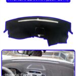 Hyundai Elantra 2007-2011 Torpido Koruma Halısı - Mavi Kenar
