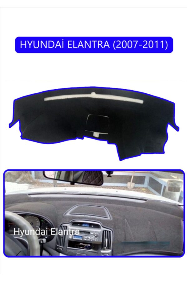 Hyundai Elantra 2007-2011 Torpido Koruma Halısı - Mavi Kenar