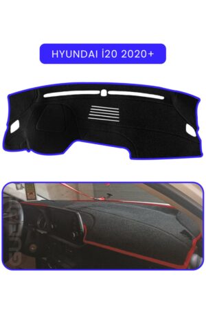 Hyundai İ20 2020+ Torpido Koruma Halısı - Mavi Kenar