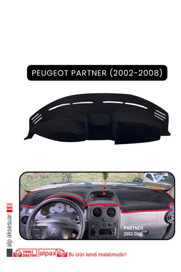 Peugeot Partner (2002-2008) Torpido Koruma Halısı - Siyah Kenar