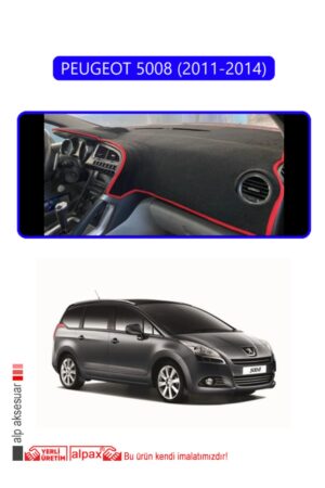 Peugeot 5008 (2011-2014) Torpido Koruma Halısı - Mavi Kenar