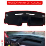 Peugeot Partner Torpido Sag Kapaklı Eski Torpido Koruma Halısı - Kırmızı Kenar