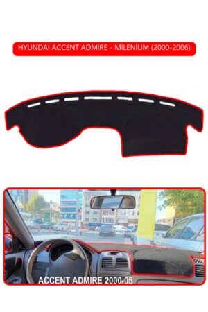 Hyundai Accent Admire/Milenium 2000-2006 Torpido Koruma Halısı - Kırmızı Kenar