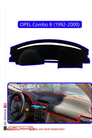 Opel Corsa B Combo B (1992-2000) Torpido Koruma Halısı - Mavi Kenar