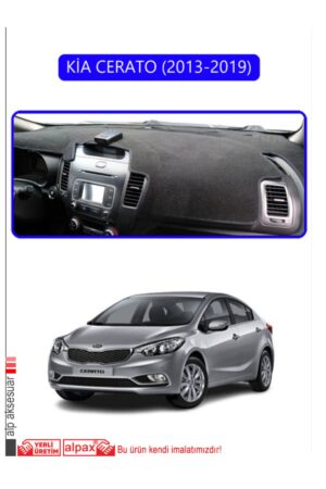 Kia Cerato 2013-2019 Torpido Koruma Halısı - Mavi Kenar
