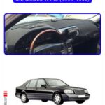 Mercedes W140 1991-1998 Torpido Koruma Halısı - Mavi Kenar