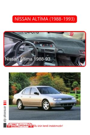Nissan Altima 1988-1993 Torpido Koruma Halısı - Kırmızı Kenar