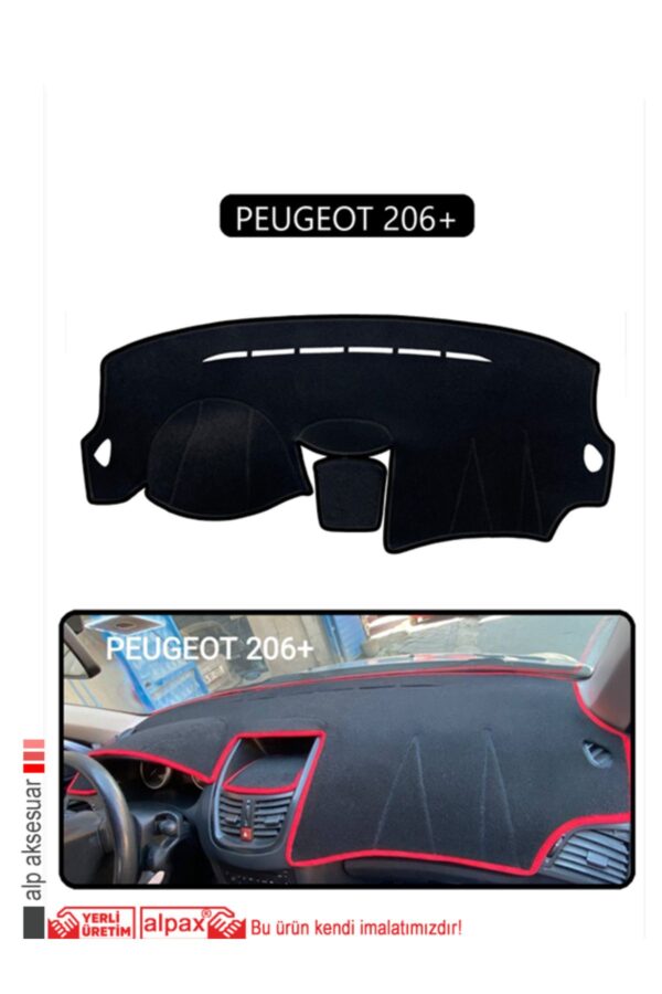 Peugeot 206+ Torpido Koruma Halısı - Siyah Kenar
