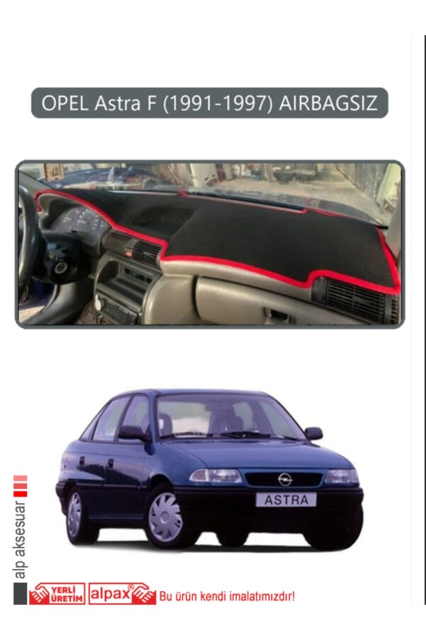 Opel Astra F 1991-1997 Aırbagsız Torpido Koruma Halısı - Gri Kenar