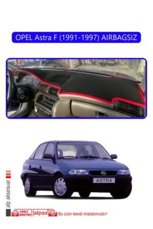 Opel Astra F 1991-1997 Airbagsiz Torpido Koruma Halısı - Mavi Kenar