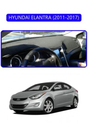 Hyundai Elantra 2011-2017 Torpido Koruma Halısı - Mavi Kenar