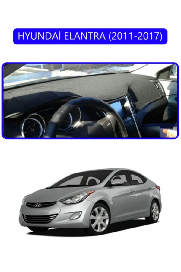 Hyundai Elantra 2011-2017 Torpido Koruma Halısı - Mavi Kenar