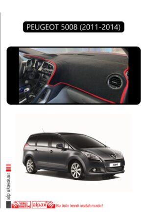Peugeot 5008 (2011-2014) Torpido Koruma Halısı - Siyah Kenar
