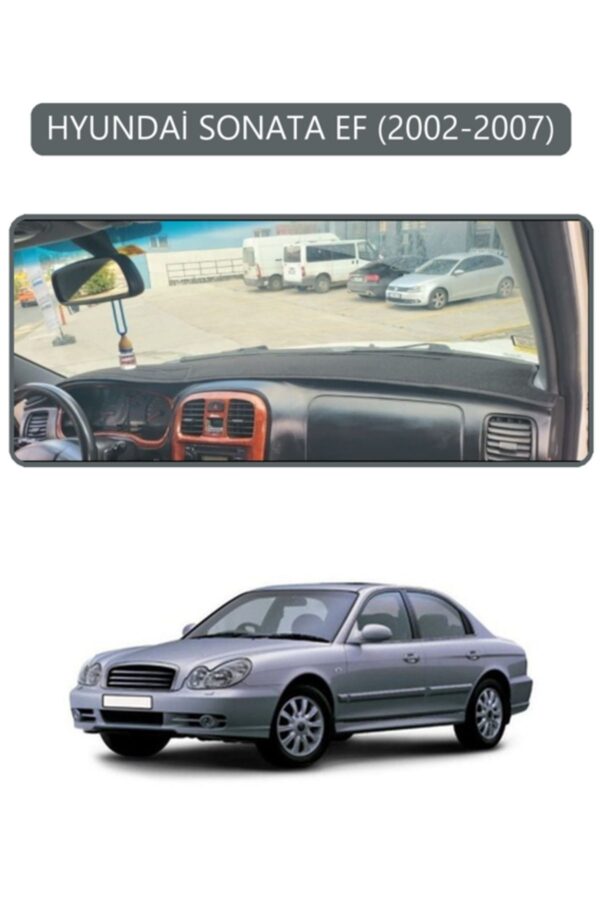 Hyundai Sonata Ef 2002-2007 Torpido Koruma Halısı - Gri Kenar