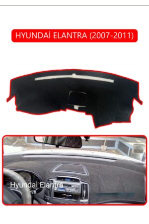 Hyundai Elantra 2007-2011 Torpido Koruma Halısı - Kırmızı Kenar