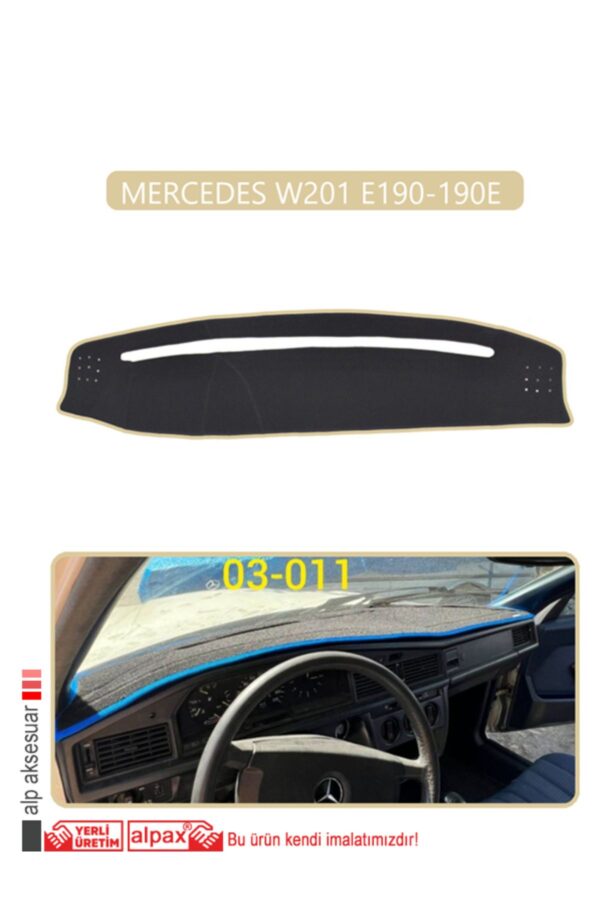 Mercedes W201 E190-190E Torpido Koruma Halısı - Bej Kenar