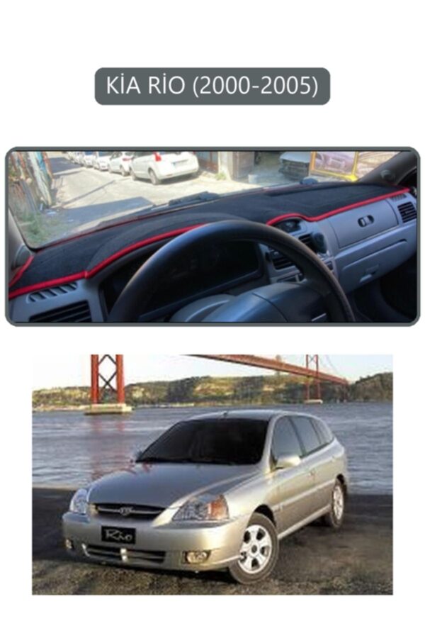Kia Rio 2000-2005 Torpido Koruma Halısı - Gri Kenar