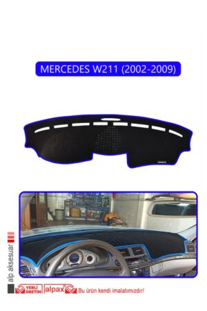Mercedes W211 2002-2009 Torpido Koruma Halısı - Mavi Kenar