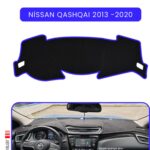 Nissan Qashqai 2013-2020 Uyumlu Torpido Koruma Halısı - Mavi Kenar