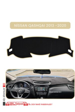 Nissan Qashqai 2013-2020 Uyumlu Torpido Koruma Halısı - Bej Kenar