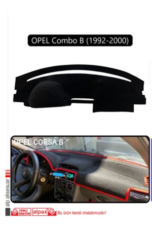 Opel Corsa B Combo B (1992-2000) Torpido Koruma Halısı - Siyah Kenar