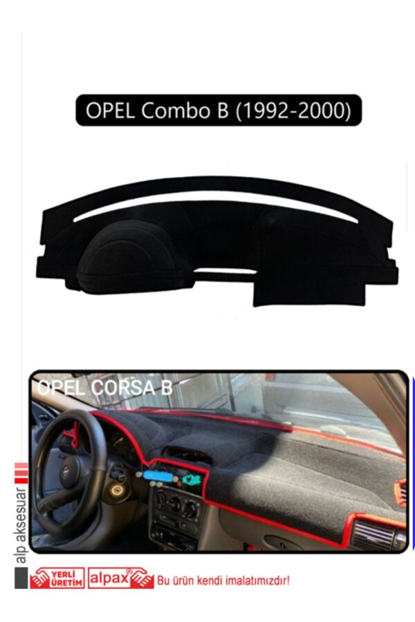 Opel Corsa B Combo B (1992-2000) Torpido Koruma Halısı - Siyah Kenar