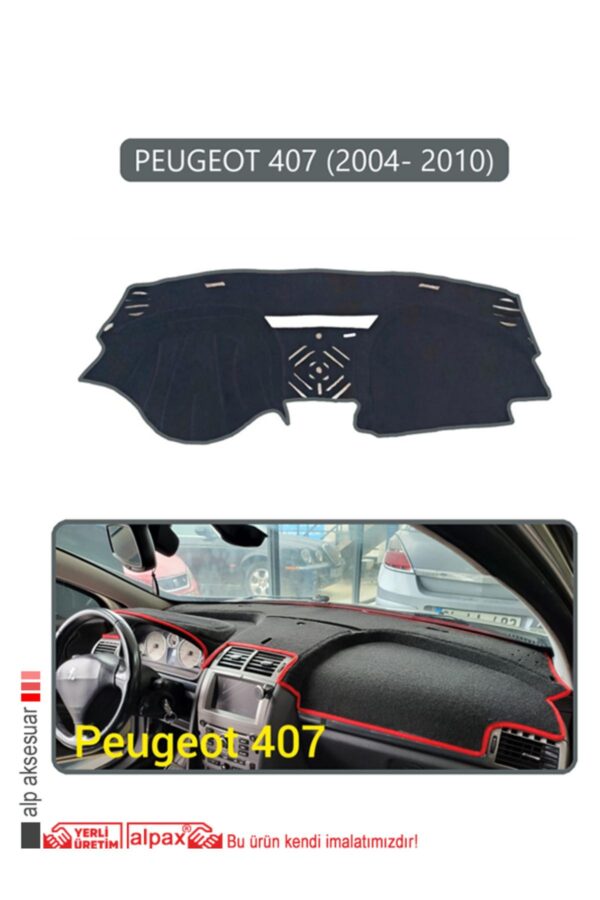 Peugeot 407 (2004- 2010) Torpido Koruma Halısı - Gri Kenar