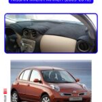 Nissan Micra March 2005-2010 Torpido Koruma Halısı - Mavi Kenar