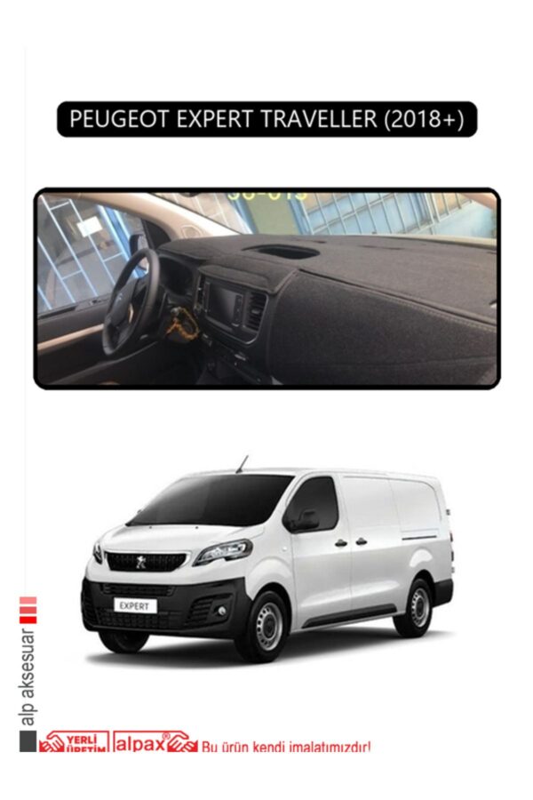 Peugeot Expert Traveller 2018+ Torpido Koruma Halısı - Siyah Kenar