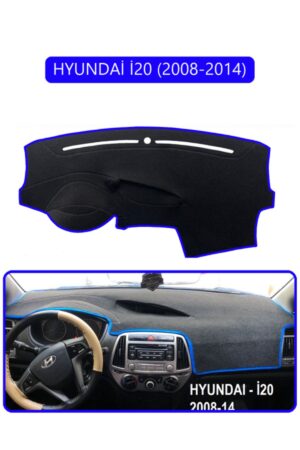 Hyundai İ20 2008-2014 Torpido Koruma Halısı - Mavi Kenar