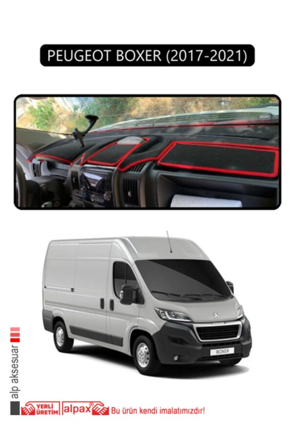 Peugeot Boxer 2017 - 2021 Torpido Koruma Halısı - Siyah Kenar