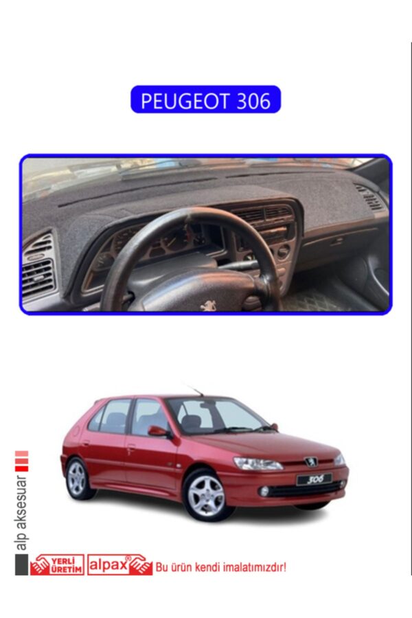 Peugeot 306 Torpido Koruma Halısı - Mavi Kenar