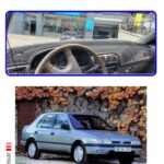 Nissan Sunny 1990-1995 Torpido Koruma Halısı - Mavi Kenar